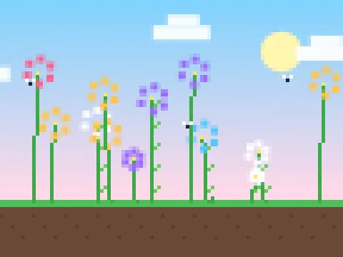 A frame from Pixel Garden