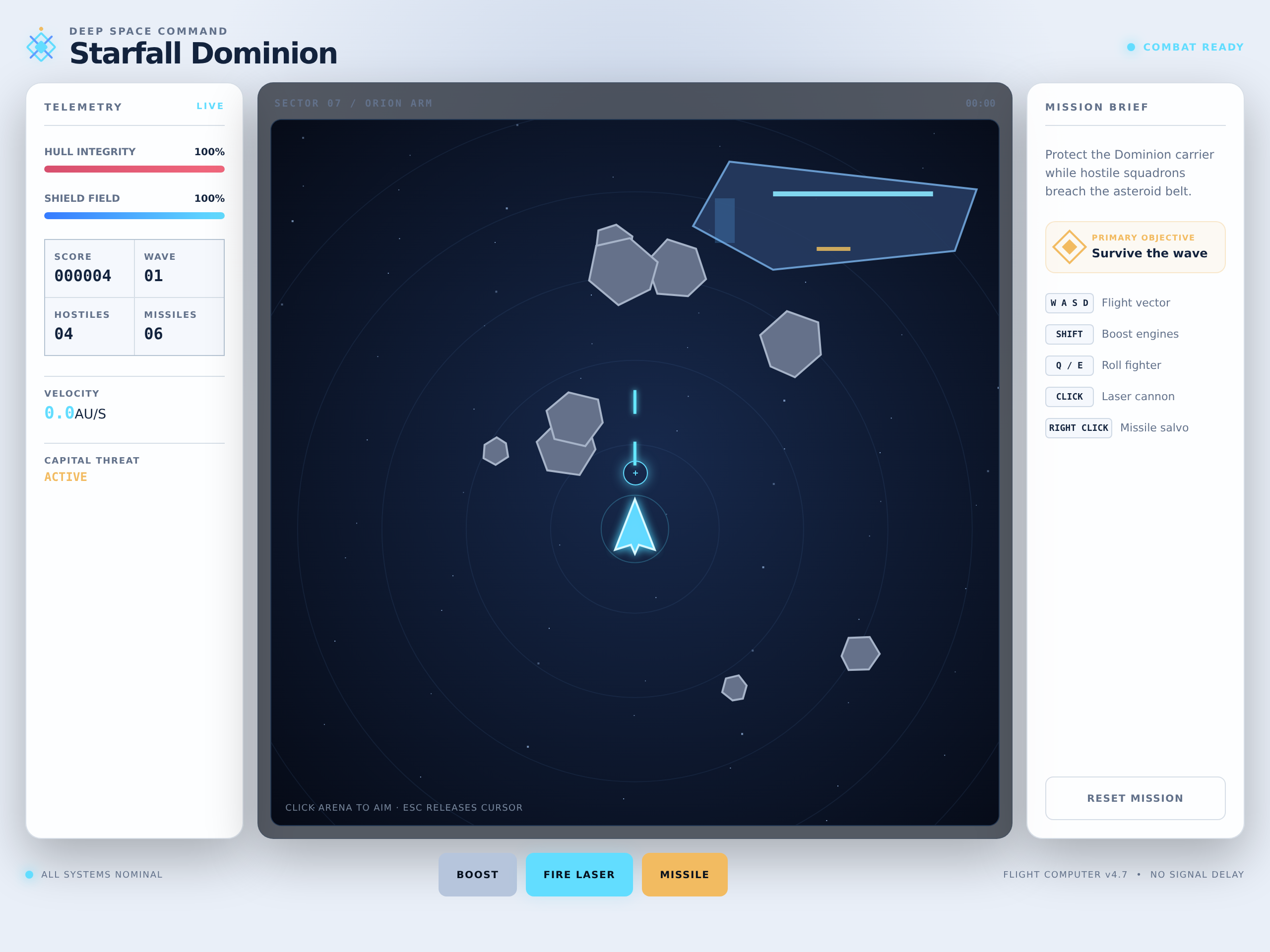 A frame from Starfall Dominion