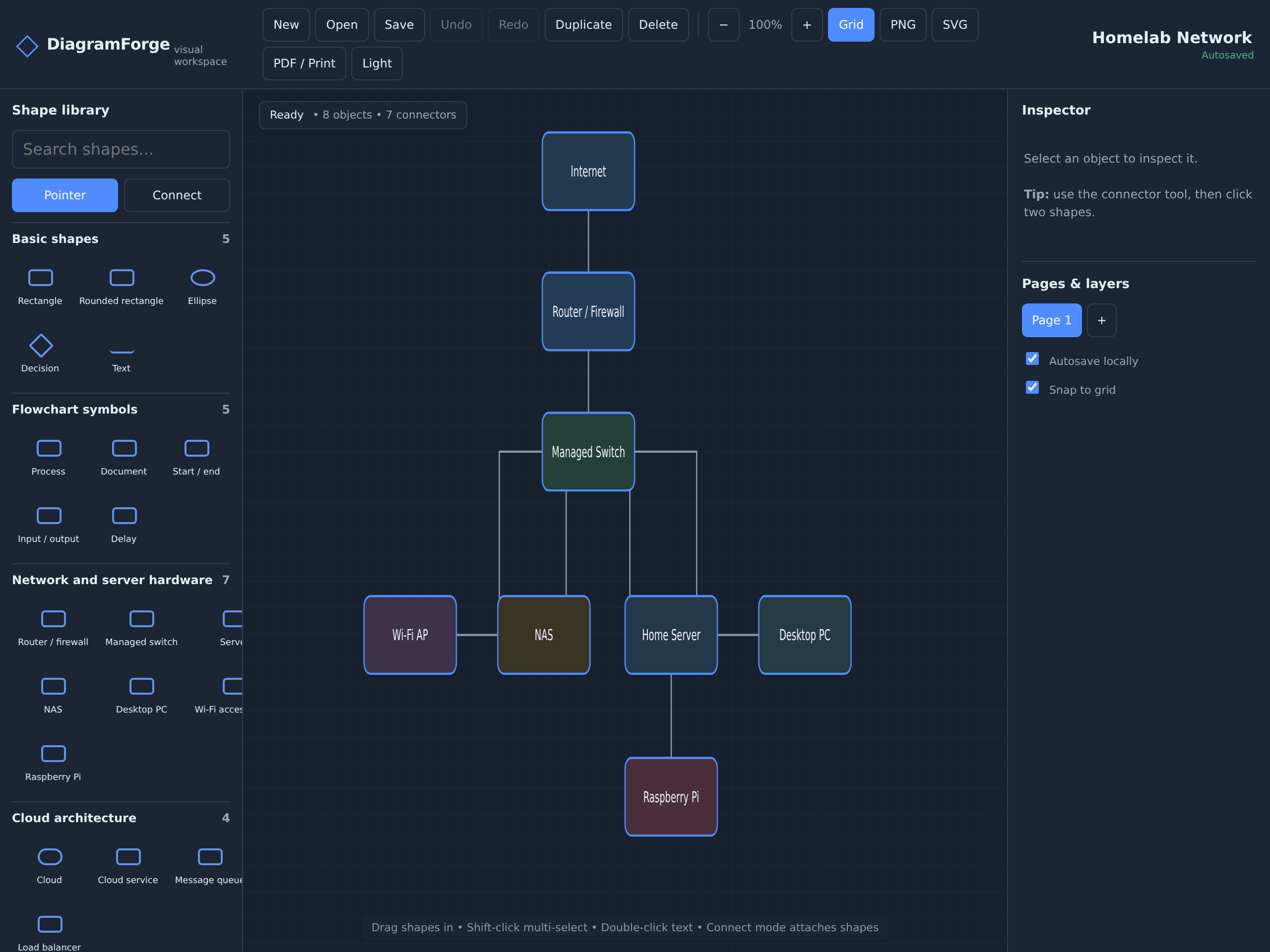 A frame from DiagramForge