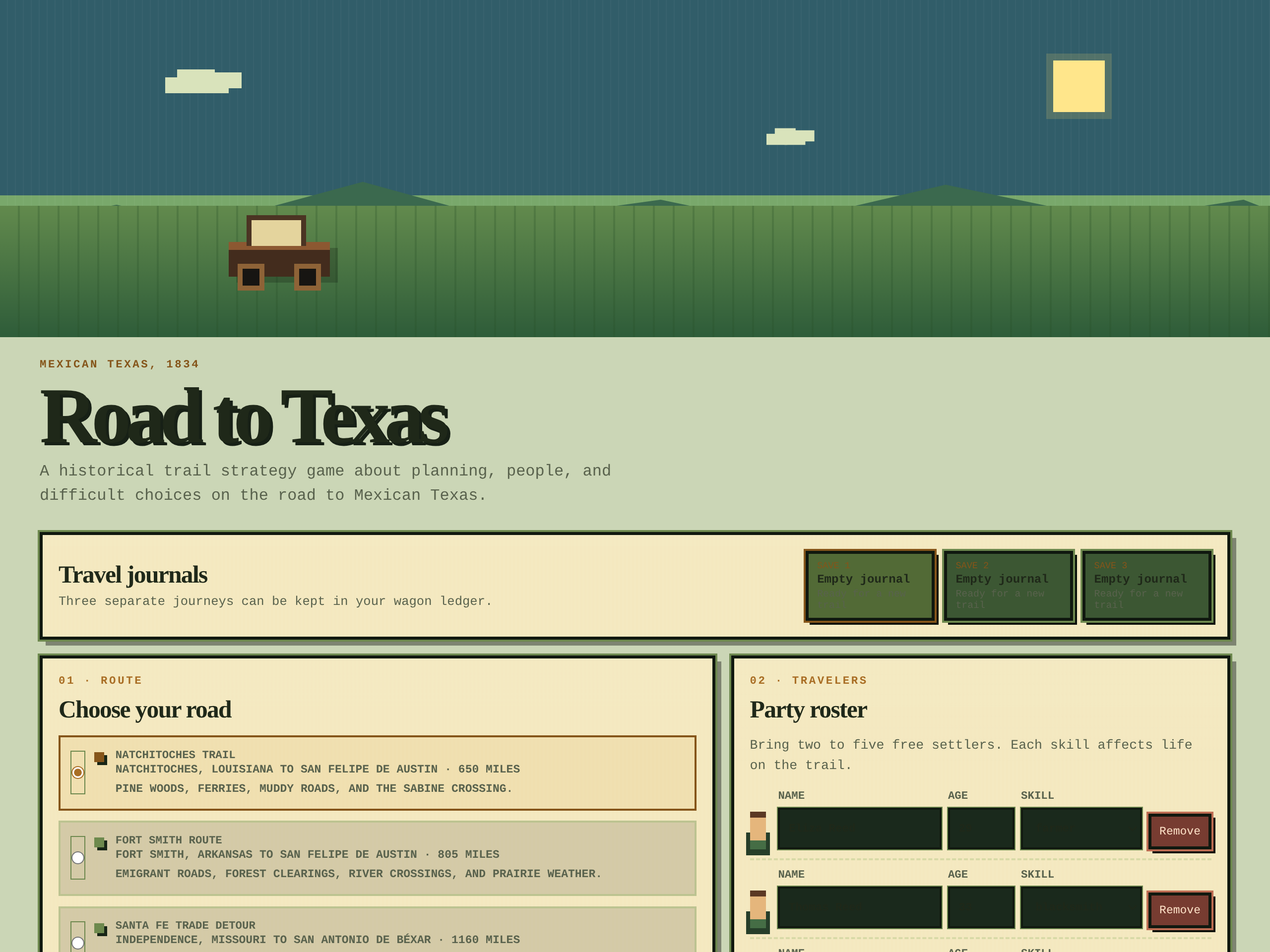 A frame from Road to Texas: 1834