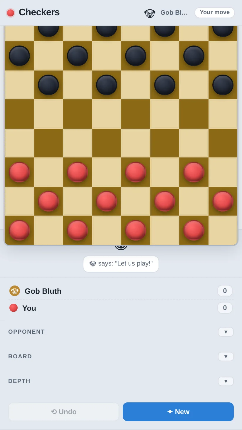 A frame from Checkers AI