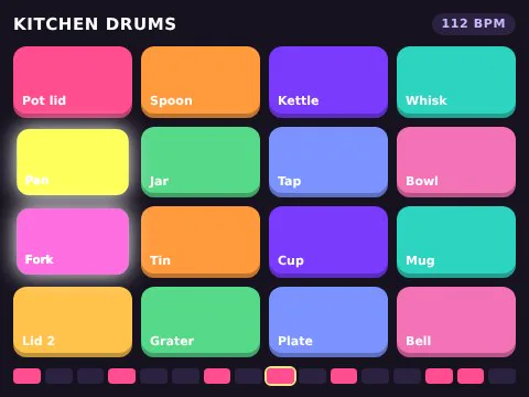 A frame from Kitchen Drums