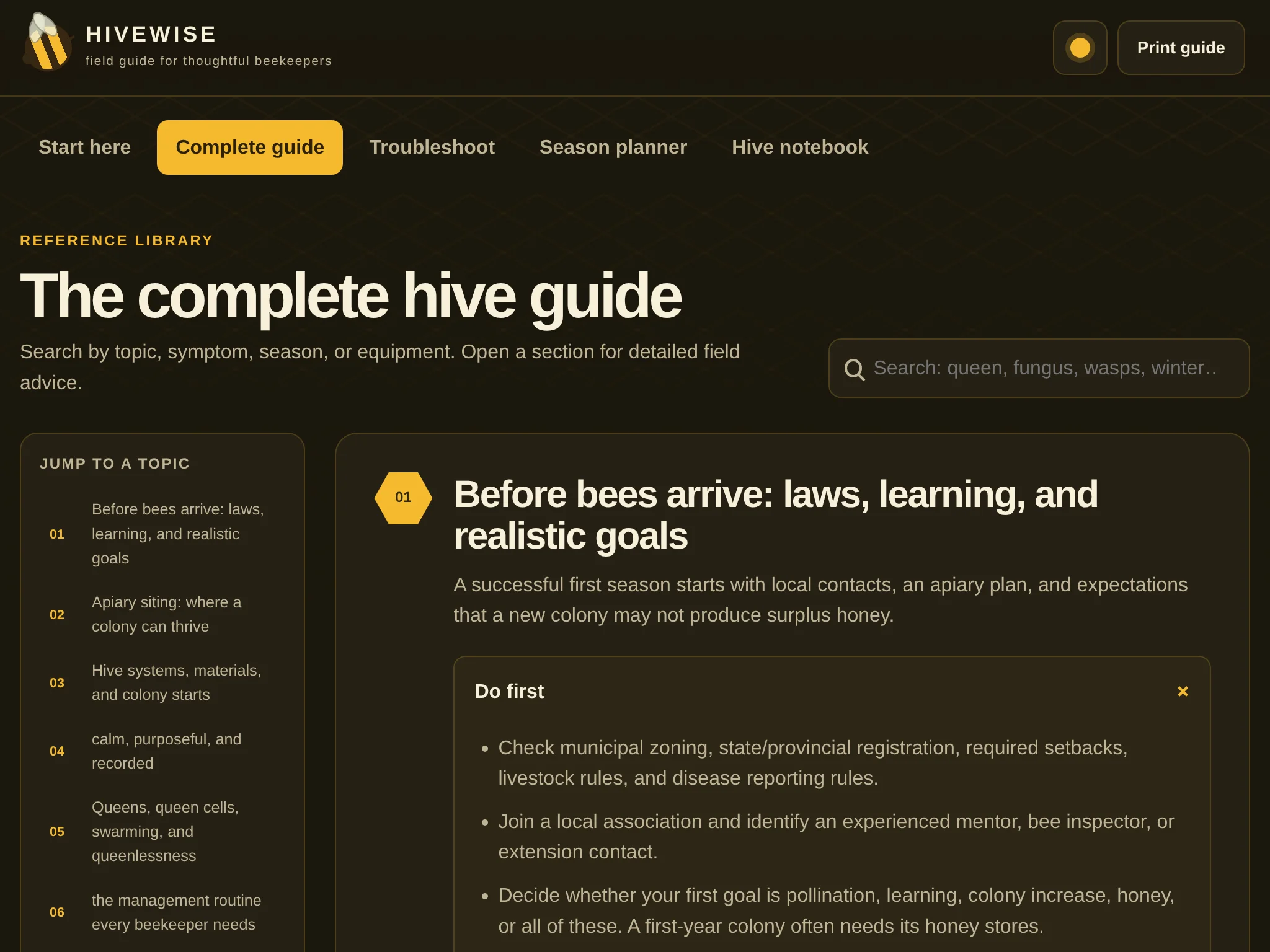 A frame from Beekeeping