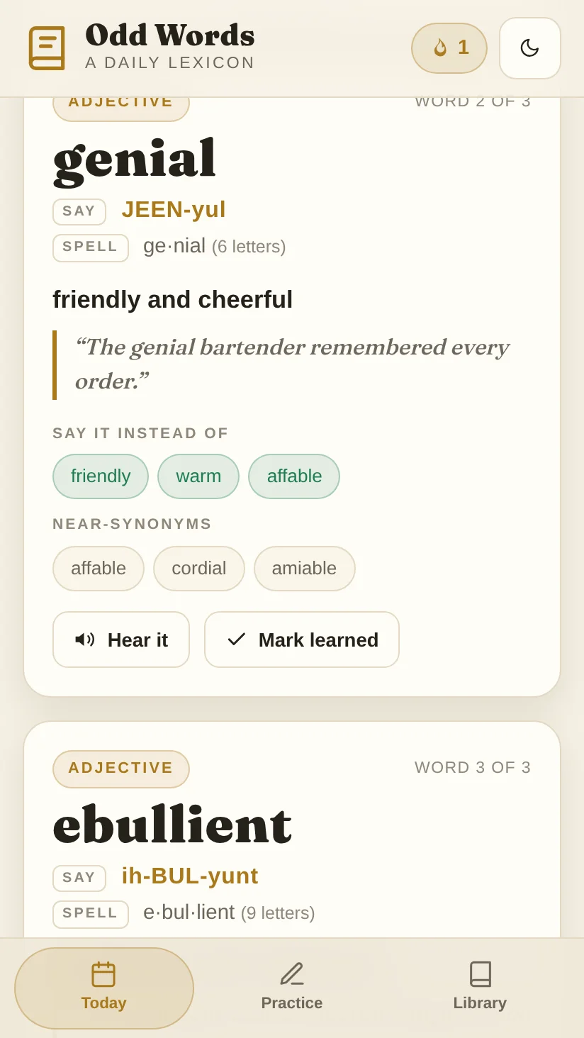 A frame from Word Swap