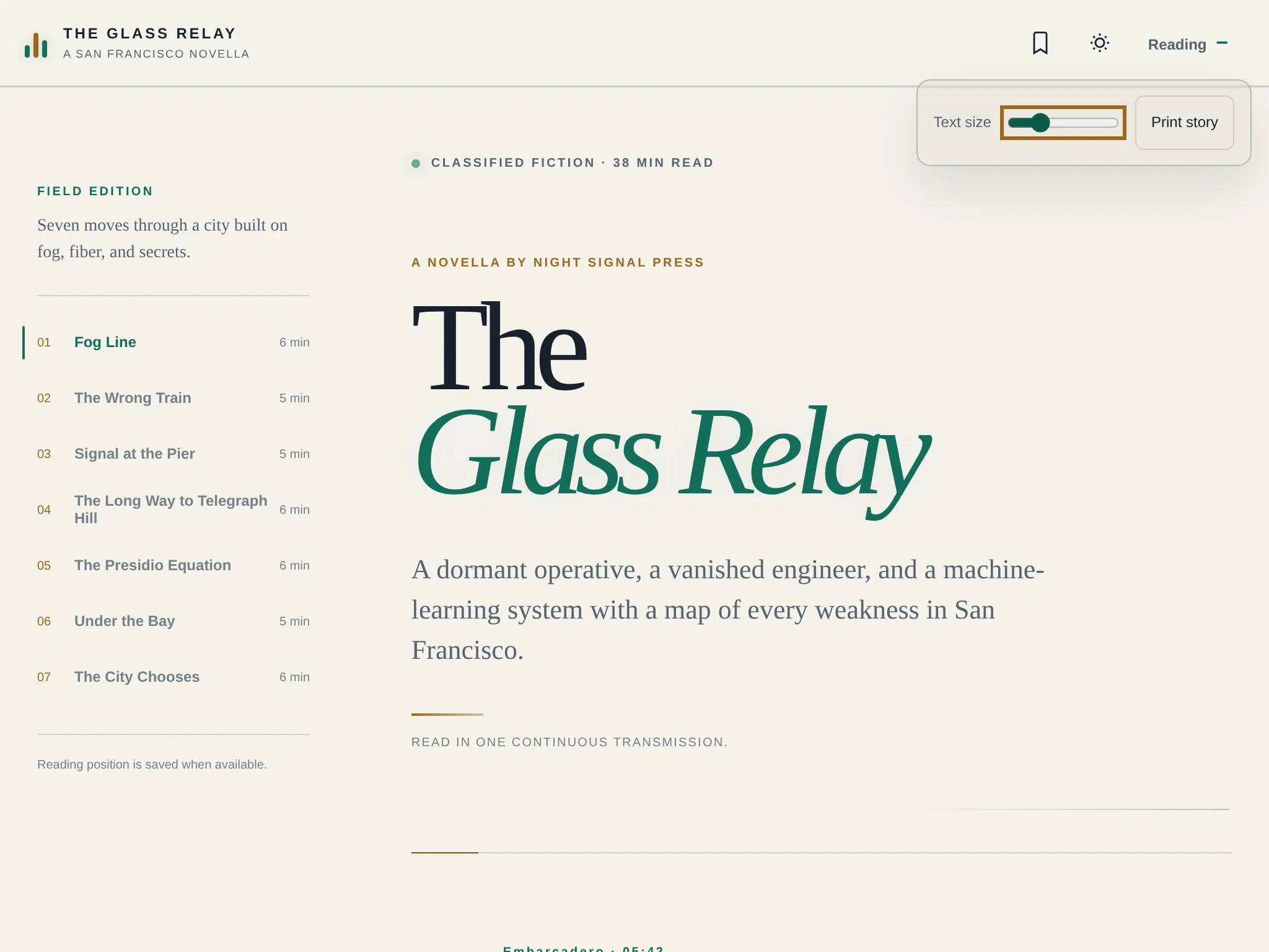 A frame from The Glass Relay