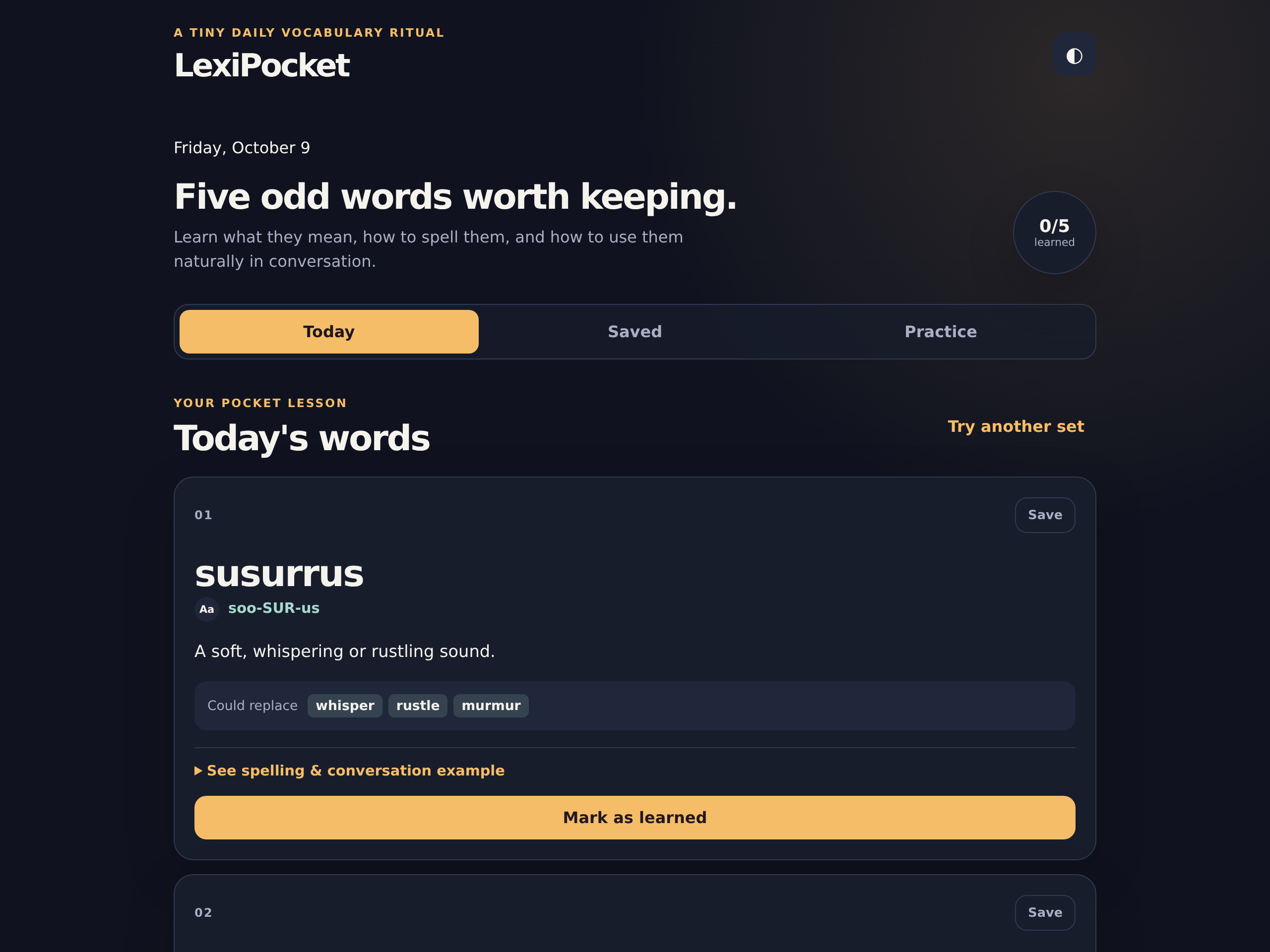 A frame from LexiPocket